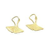 Ginkgo Leaf Earrings in 14ct Gold