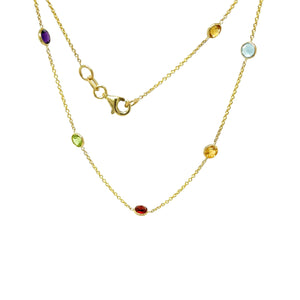 Small Multi Gem Necklace in 14ct Gold