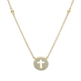 Diamond Pavé Cross Necklace in 18ct Yellow Gold