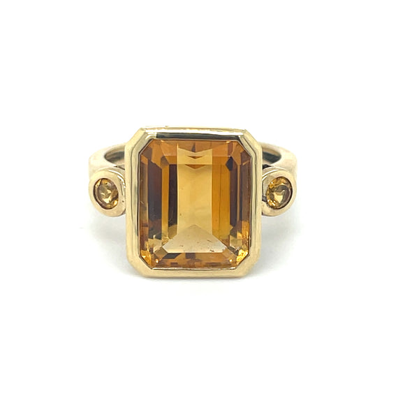Citrine Dress Ring in 9ct Yellow Gold