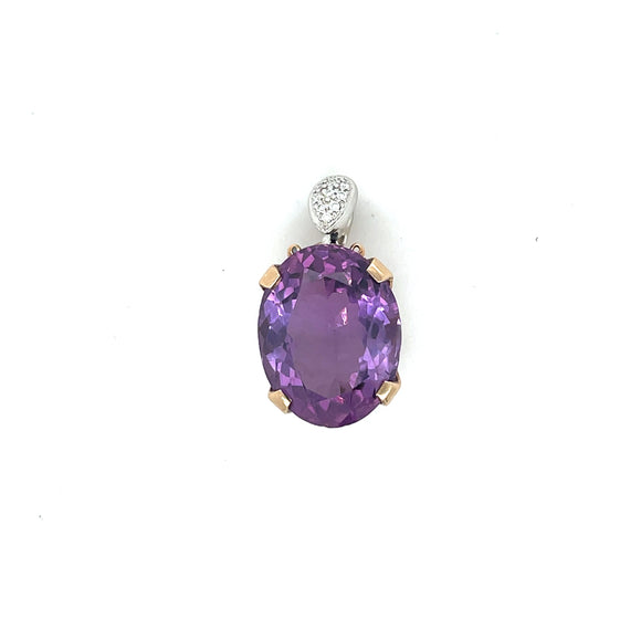 Amethyst and Diamond Enhancer in Rose Gold