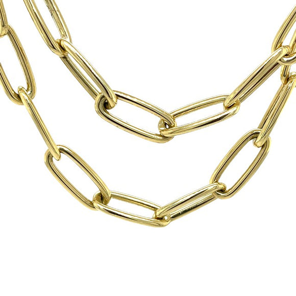 Paperclip Link Necklace in 9ct Gold