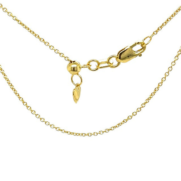 Adjustable 47cm Cable Link Chain in 9ct Yellow Gold