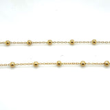Cable Link Chain and Ball Necklace in 18ct Gold