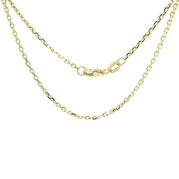 Oblong Trace Chain Necklace in 9ct Yellow Gold
