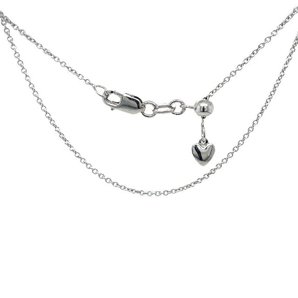 Adjustable Trace Chain in 9ct White Gold 47cm