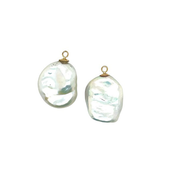 Fresh Water Baroque Pearl Earring Enhancers with 9ct Gold Caps