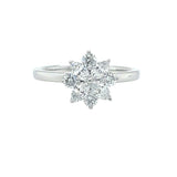 Delicate Diamond Flower Ring in 18ct White Gold