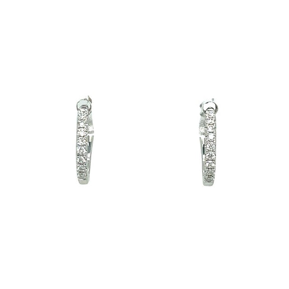 Diamond Huggie Earrings in 18ct White Gold