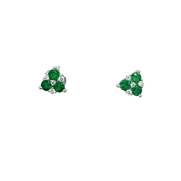 Emerald and Diamond Clover Earrings