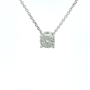 Diamond Cluster Necklace in 18ct White Gold