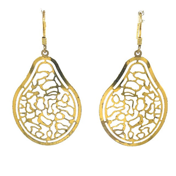 Filigree Drop Earring in Sterling Silver Gold Plate