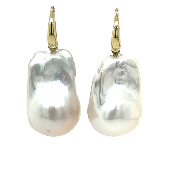 Large Baroque Freshwater Pearl Drop Earrings