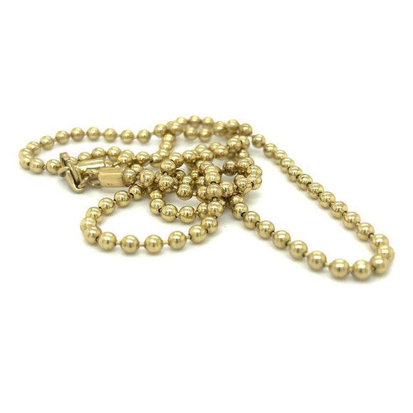 Gold Plated Round Ball Chain Necklace