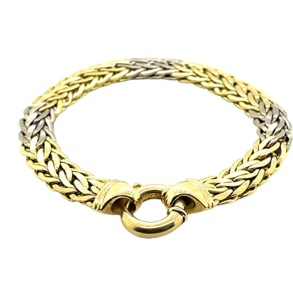 Two Toned Gold Byzantine Link Bracelet in 18ct