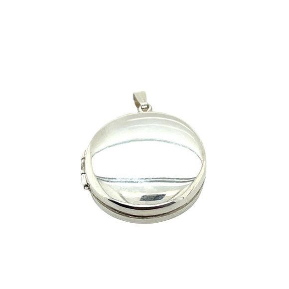 Sterling Silver Oval Plain Locket 28mm