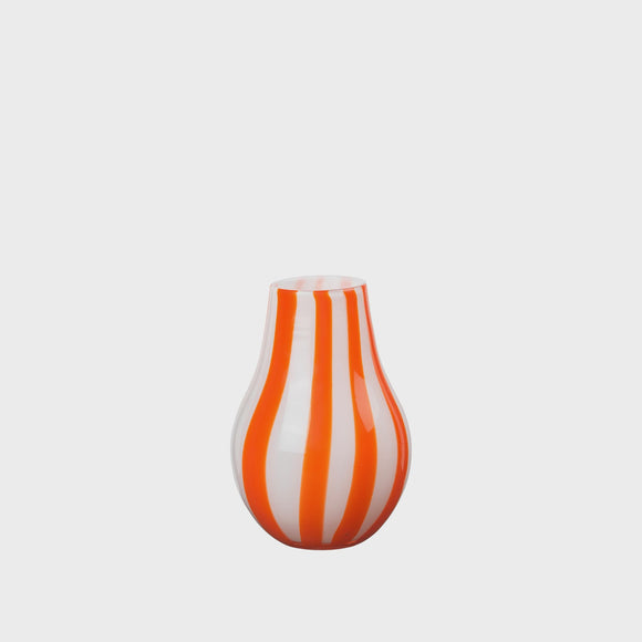 Orange and White Striped Vase SMALL