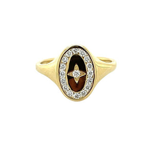 Oval Diamond Signet Ring