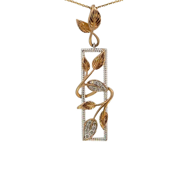 Diamond Leaves Frame Pendant