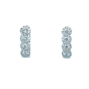 Diamond Huggie Cluster Earrings