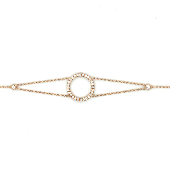 Circle Diamond Bracelet in Rose Gold 18ct