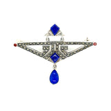 Lapis  Lazuli  Art Deco Brooch in Sterling Silver