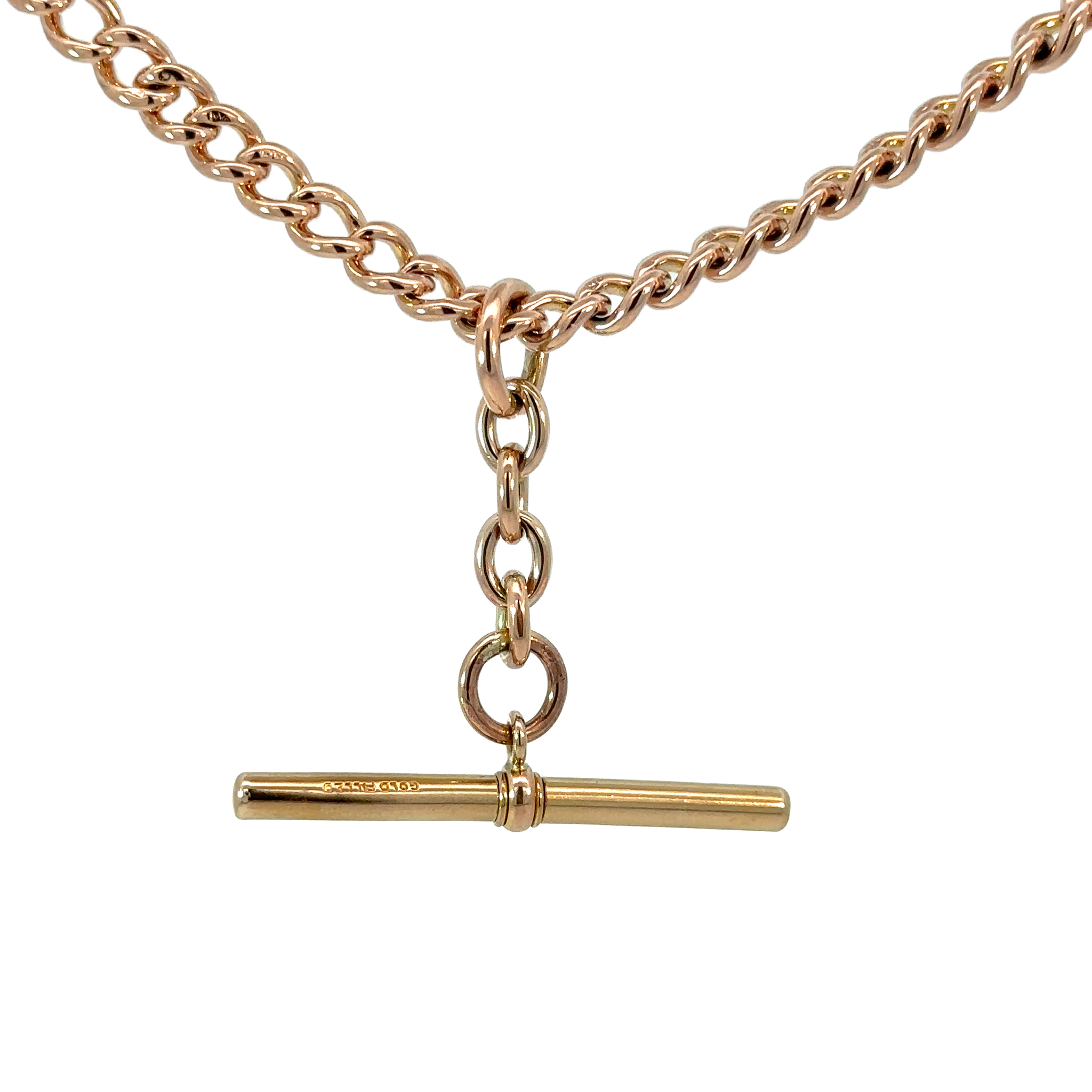 Personalised Gold Plated Heavy Long Link T-Bar Necklace | Under the Rose