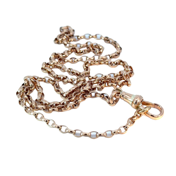 Oval Belcher Chain Necklace in 9ct Rose Gold