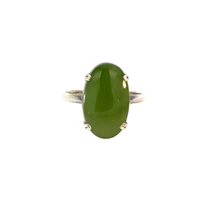 Greenstone Pounamu Ring in Sterling Silver