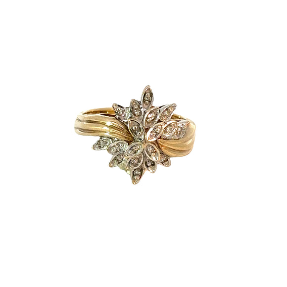 Floral Diamond Cluster Ring