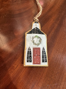 Enamel Hanging Church Decoration - Black Roof