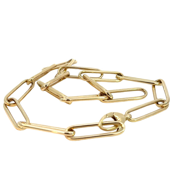 Large Oblong Paperclip Necklace in 9ct Yellow Gold