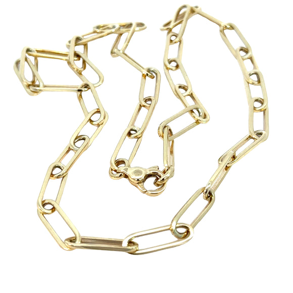 Oblong Paperclip Necklace in 9ct Yellow Gold