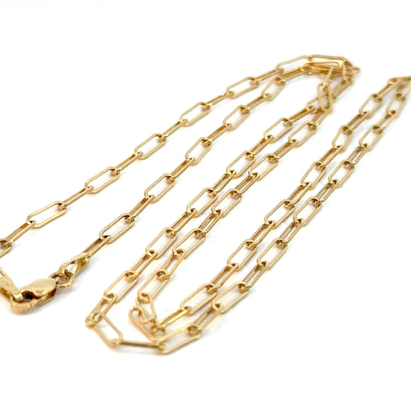 Elongated Trace Necklace in 9ct Yellow Gold
