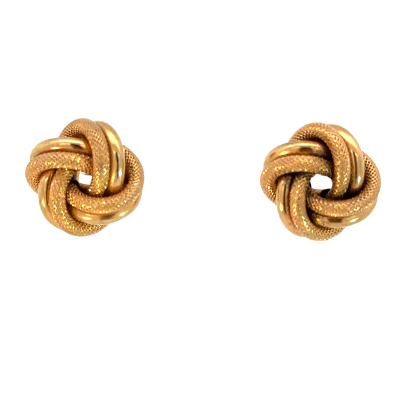 Large Knot Stud Earrings in 9ct Gold