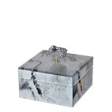 Glass Marbled Unisex Jewellery Box - White