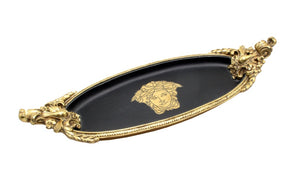 Black Gold Medusa Oval Tray