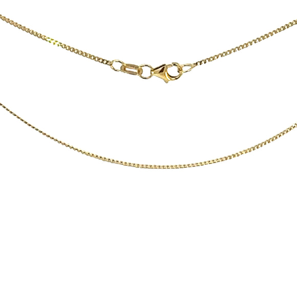 9ct Yellow Gold Flat Curb Link Chain - 40cm