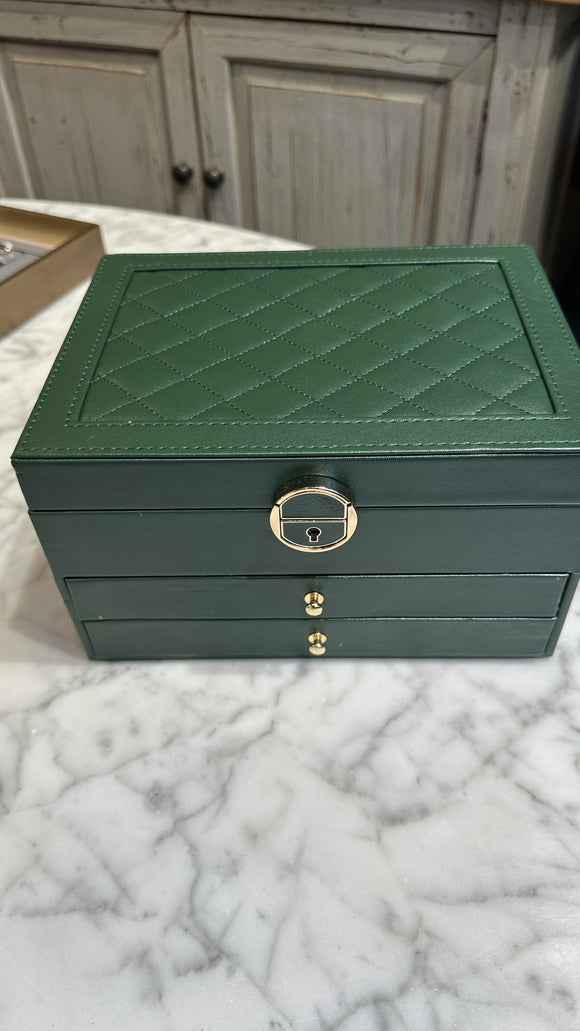 Quilted Jewellery Box / Green
