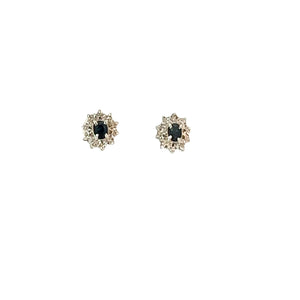 Sapphire Diamond Cluster Earrings