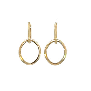 Oval Drop Huggie Earrings