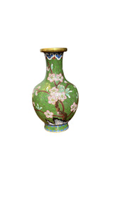 Oriental Cloisonné Vase in Green Tones