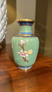 Oriental Cloisonné vase in Light Green Tones