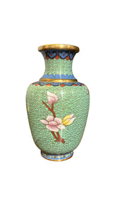 Oriental Cloisonné vase in Light Green Tones