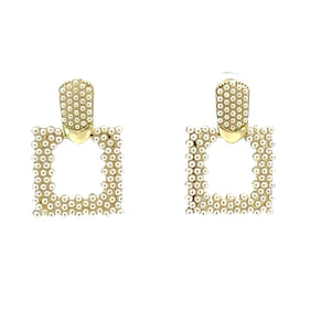 Square Seed Pearl Earrings