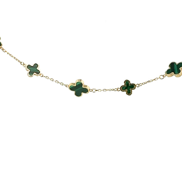 Roberto Coin 18K Princess Flower Green Malachite & Diamond Pendant | Park  Jewelers