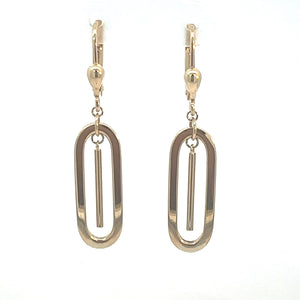 Large Oval Link Drop Earrings in 9ct Yellow Gold
