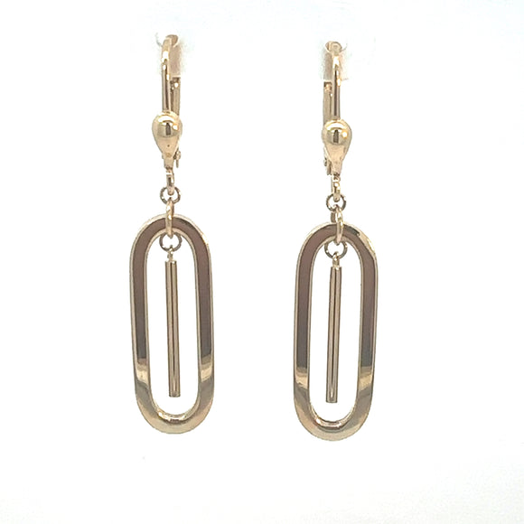 Large Oval Link Drop Earrings in 9ct Yellow Gold