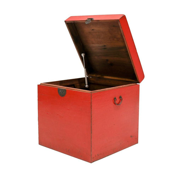Painted Pine Trunk Box : RED