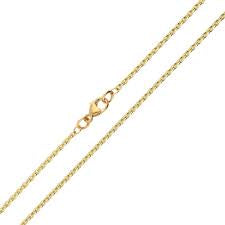 9ct Yellow Gold Oblong Trace Chain 50cm